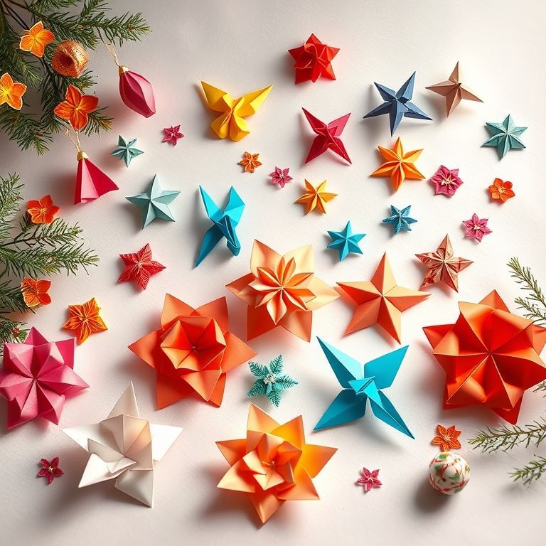 Origami thématique présentant des pliages en papier inspirés des saisons, fêtes et occasions spéciales.